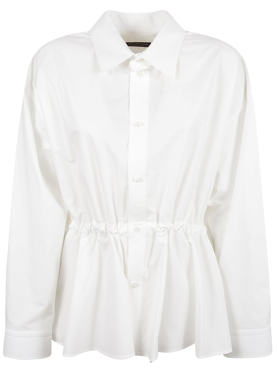 Balenciaga Hourglass Fit Cotton Poplin Shirt with Engraved Buttons Wit