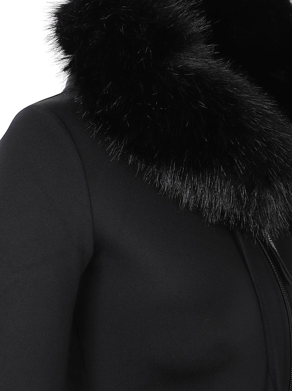 Balenciaga Technical Dry Jockey Jacket with Faux Fur Accents Zwart