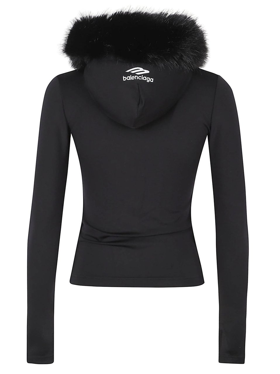 Balenciaga Technical Dry Jockey Jacket with Faux Fur Accents Zwart