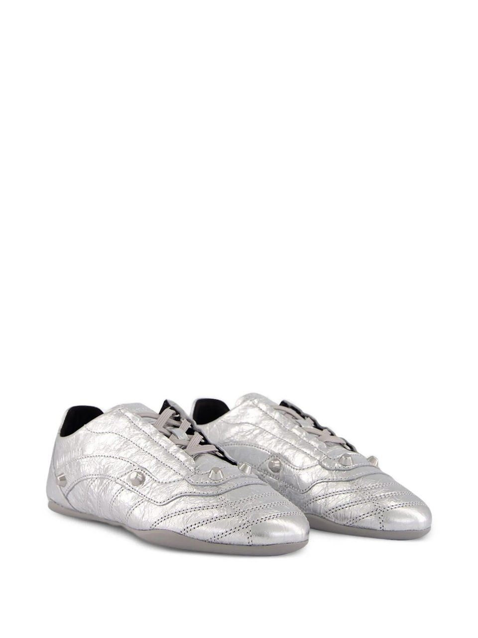 Balenciaga City Silver Metallic Sneakers Wit