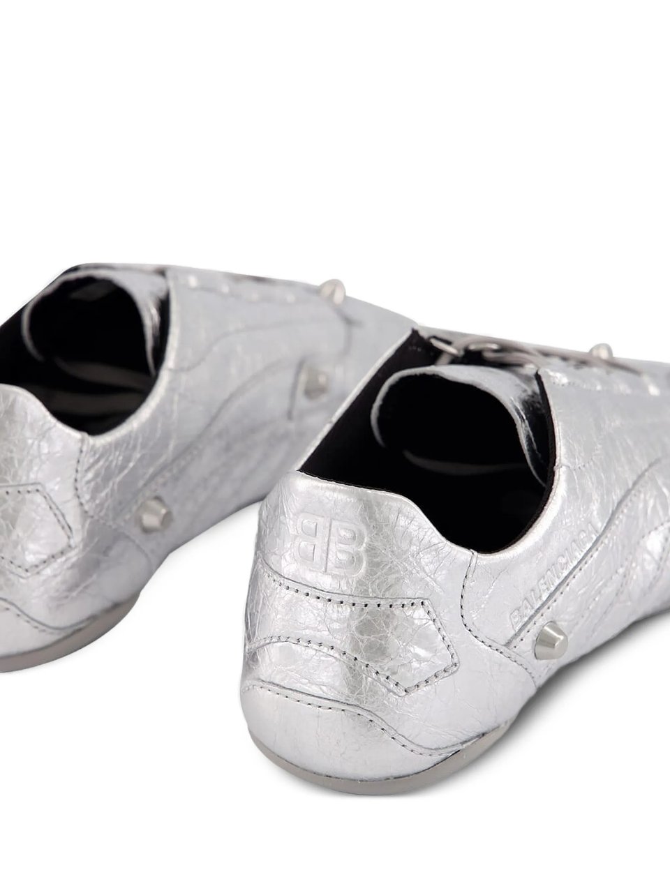 Balenciaga City Silver Metallic Sneakers Wit