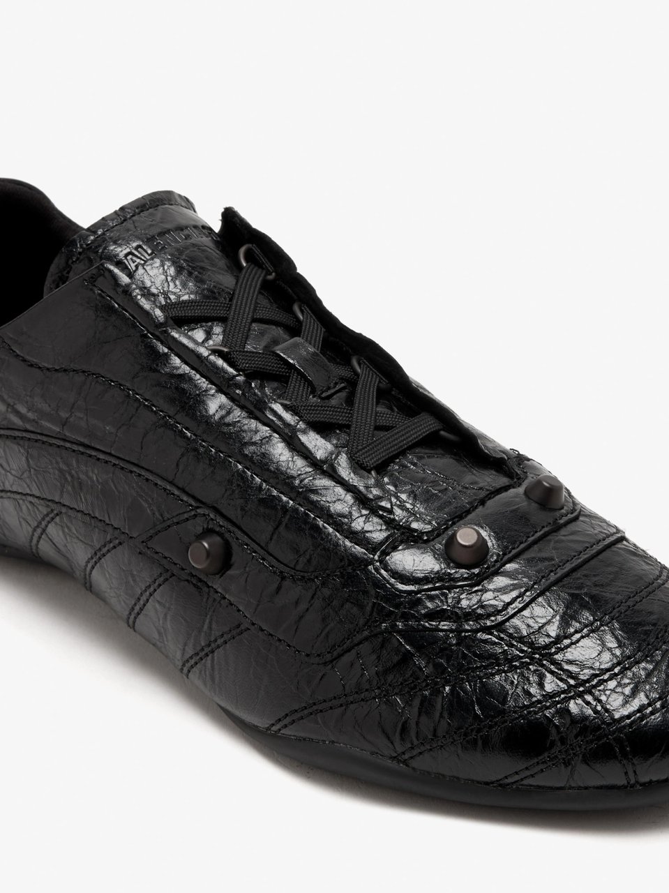 Balenciaga City Black Leather Sneakers Zwart
