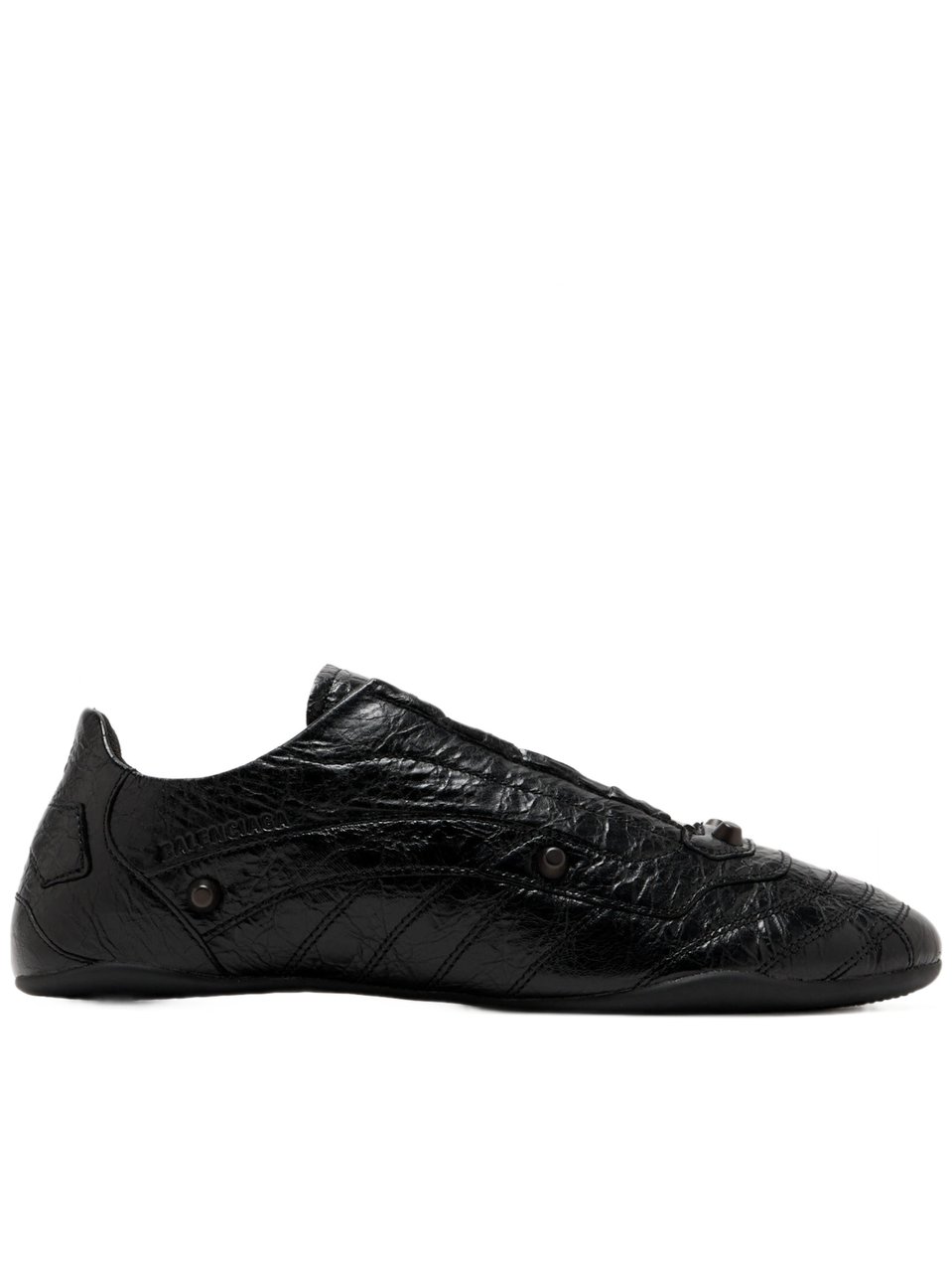 Balenciaga City Black Leather Sneakers Zwart