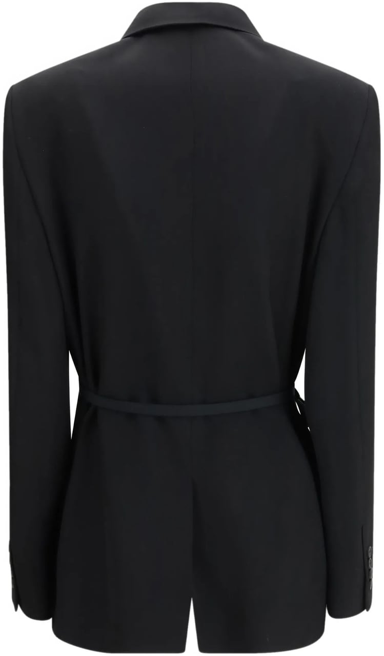 Balenciaga Black Wrap Tuxedo Satin Lapel Jacket Zwart