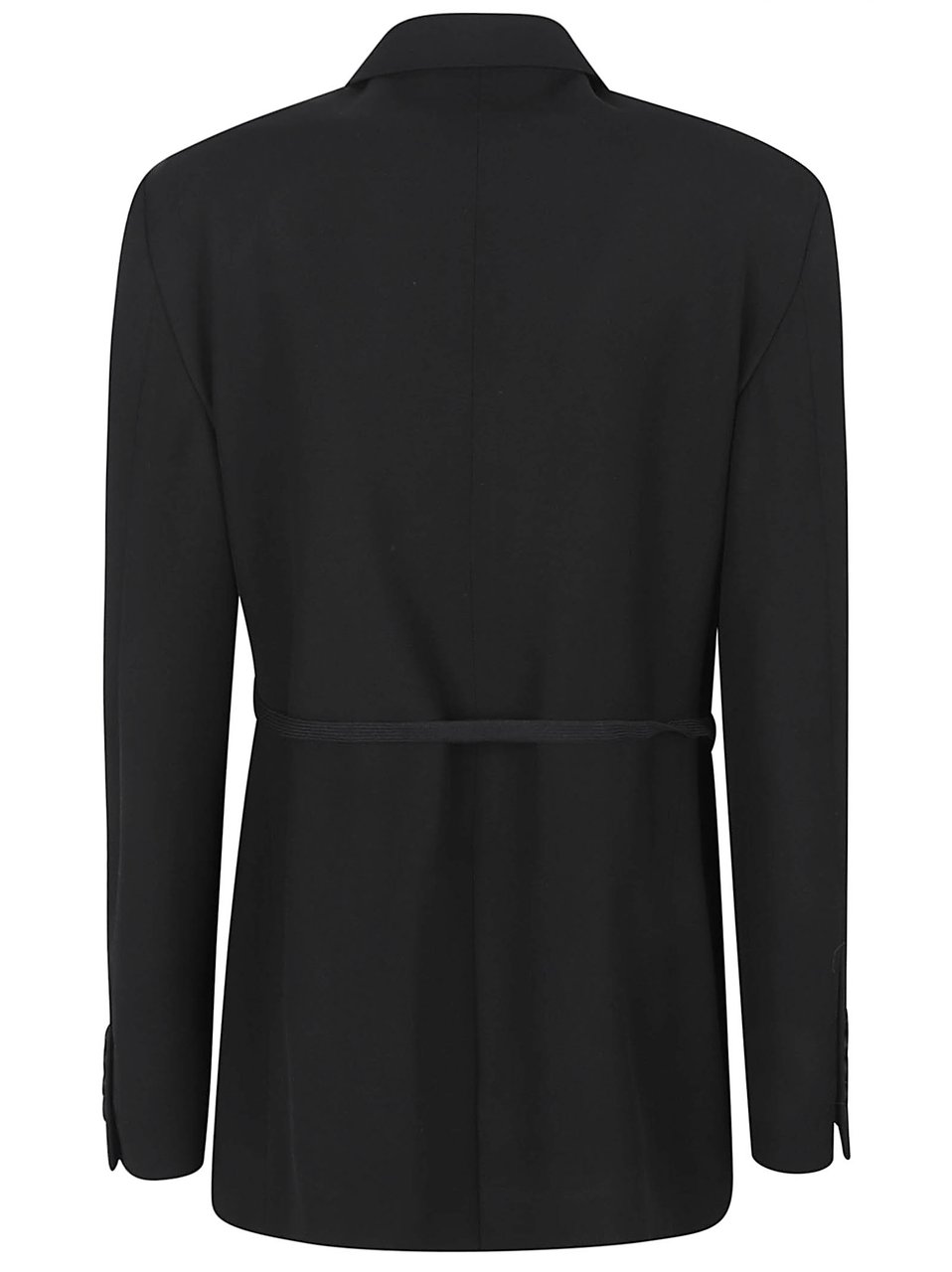 Balenciaga Asymmetrical Black Wool Blazer with Satin Lapel Zwart