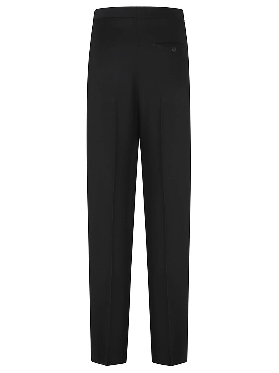 Balenciaga Wool Trousers with Satin Stripe and Hidden Closure Zwart