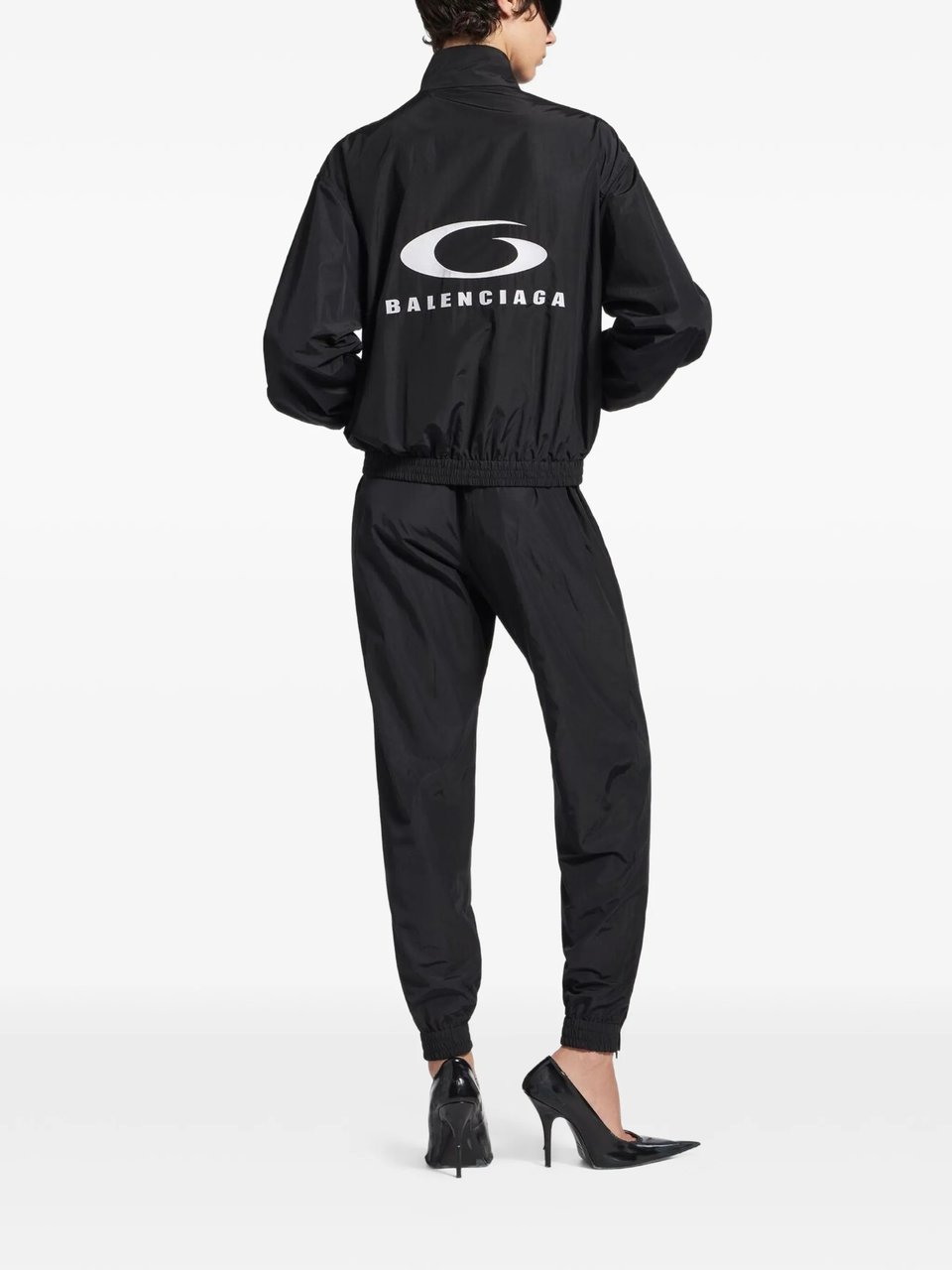 Balenciaga Black Tracksuit Relaxed Fit Logo Pants Zwart