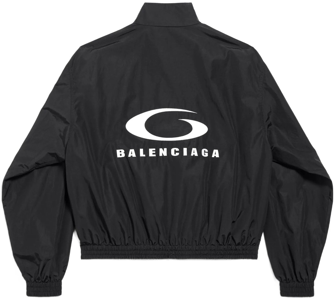 Balenciaga Black Tracksuit Cropped Boxy Jacket Zwart
