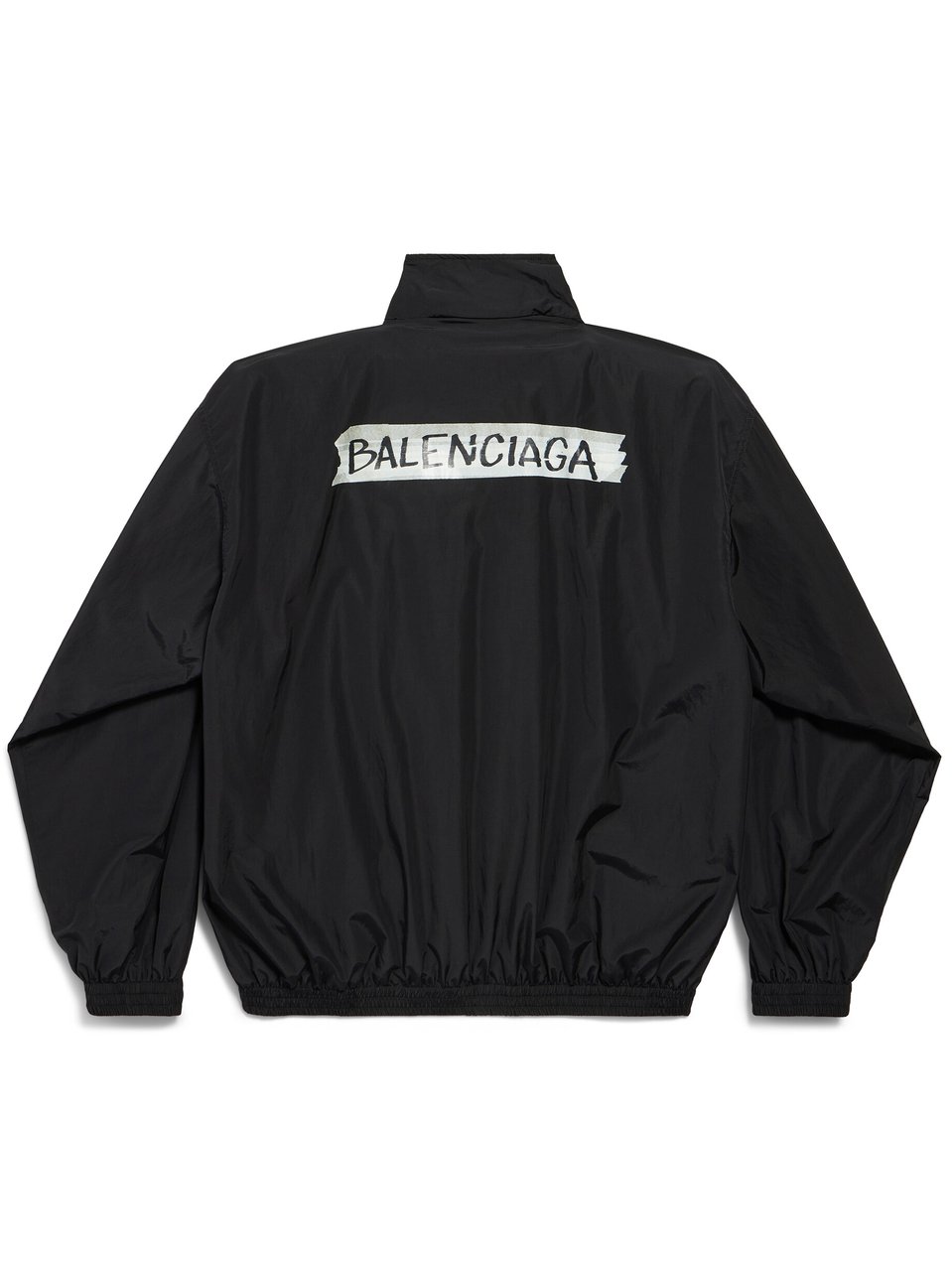 Balenciaga Black Medium Fit Graphic Tracksuit Jacket Zwart