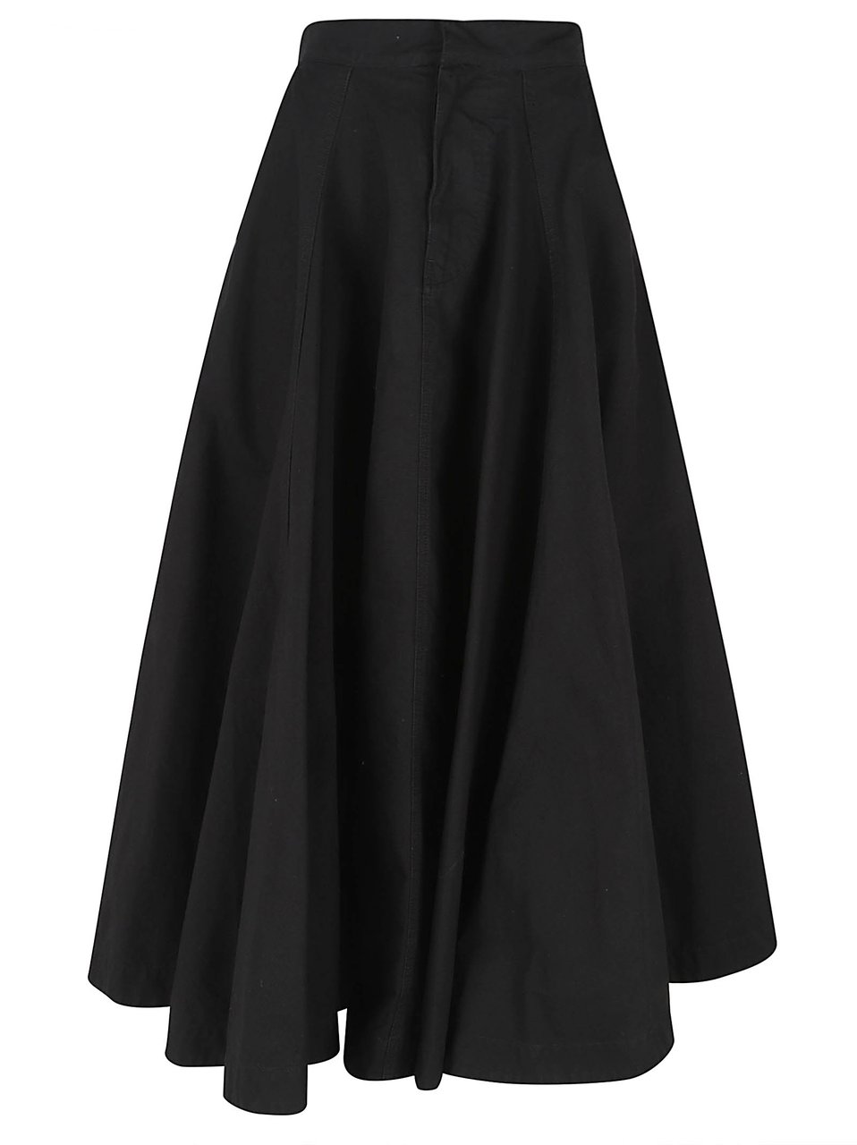 Balenciaga Godet Cut Black Skirt with Invisible Zip Closure Zwart