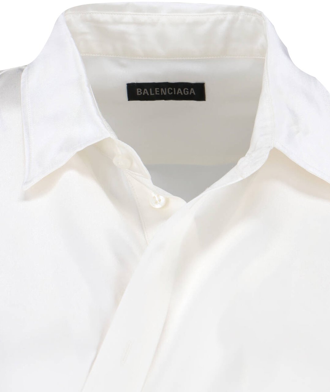 Balenciaga White Silk Shirt with Waist Detail Wit