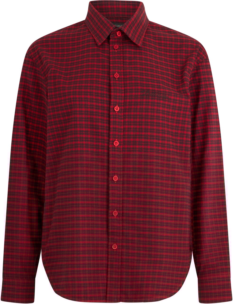 Balenciaga Checked cotton shirt Rood