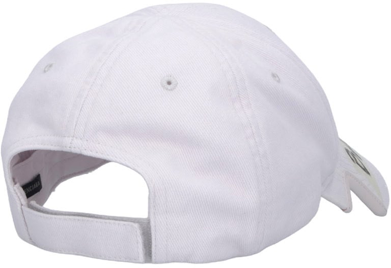 Balenciaga White Masking Tape Cut-Out Visor Hat Wit