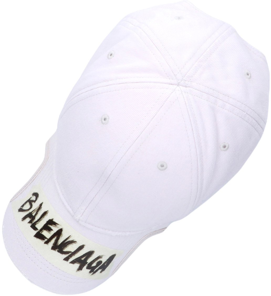 Balenciaga White Masking Tape Cut-Out Visor Hat Wit