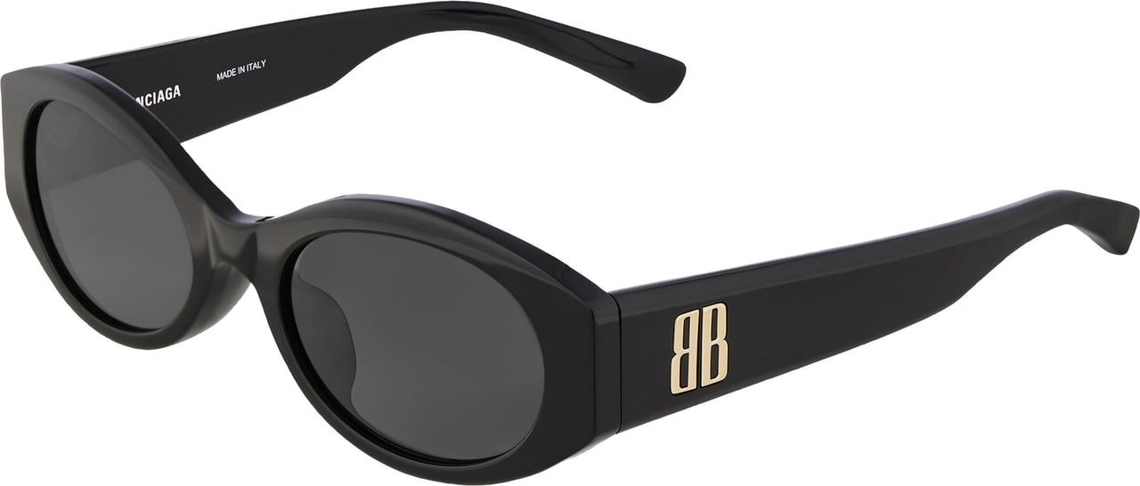 Balenciaga Black Occhiali Narrow Oval Sunglasses Grijs