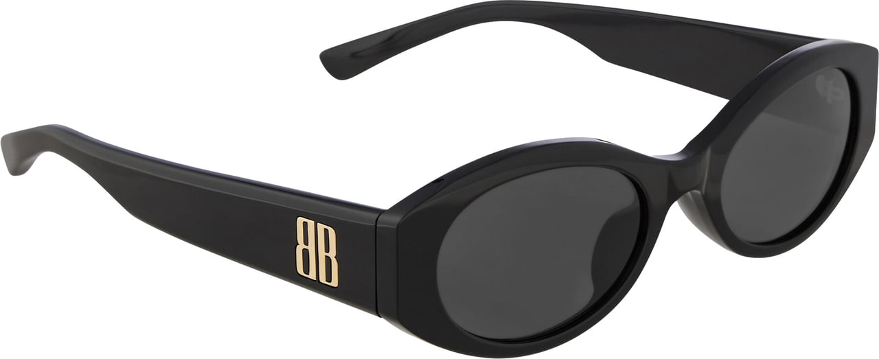 Balenciaga Black Occhiali Narrow Oval Sunglasses Grijs