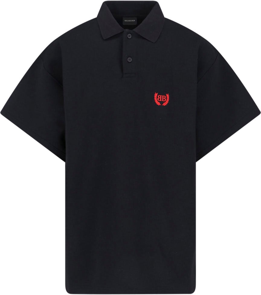 Balenciaga Minimalist Polo Shirt With Short Sleeves Zwart