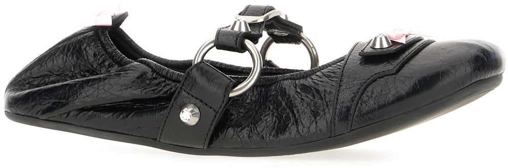 Balenciaga Balenciaga Black leather City ballerinas Zwart