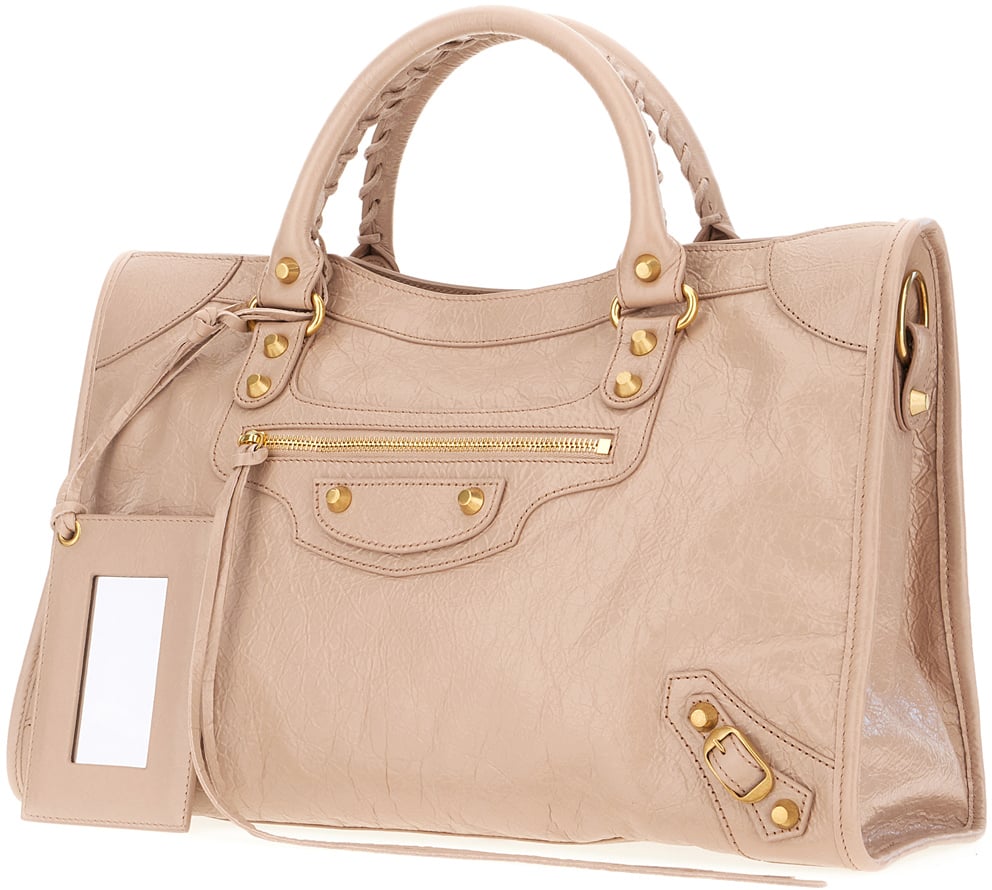 Balenciaga Powder pink leather medium Le City handbag Roze