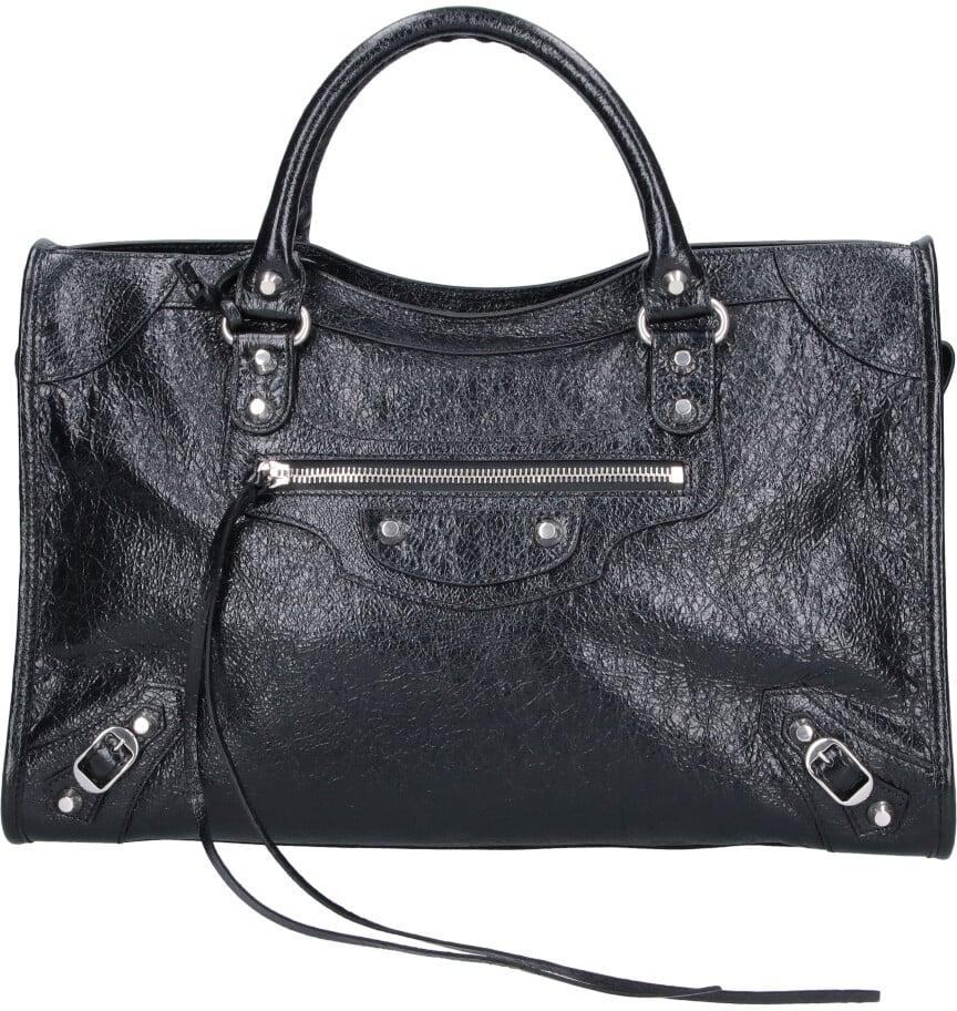 Balenciaga Black Medium Le City Lamb Bag Zwart
