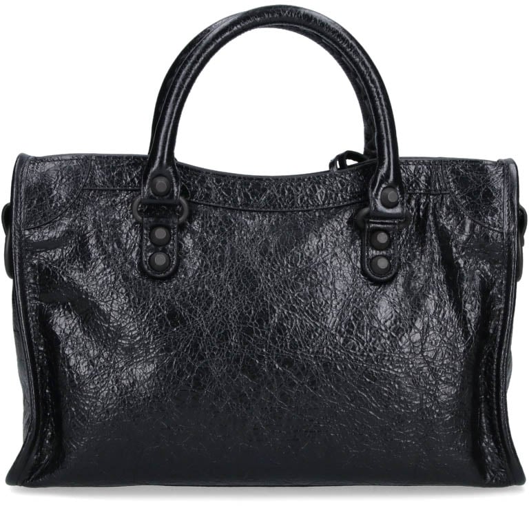 Balenciaga Black Textured Rectangular Braided Bag Zwart