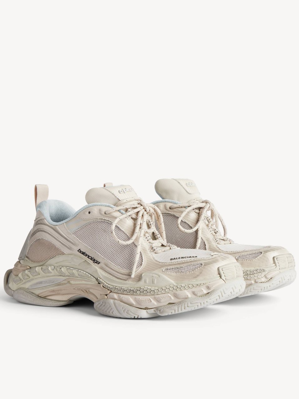 Balenciaga Neutral Triple S 2 Chunky Sneakers Grijs