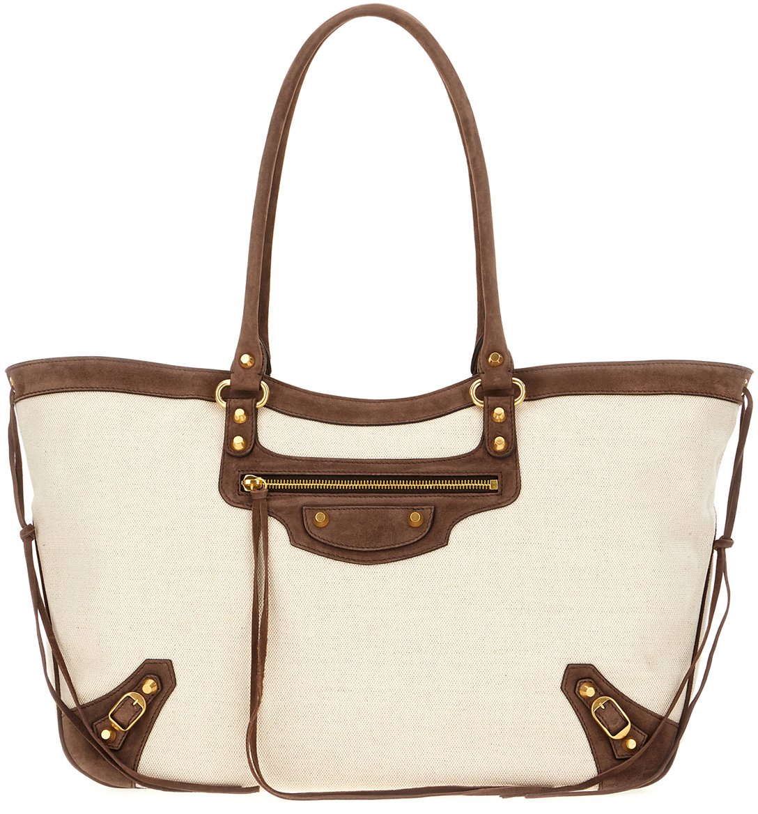 Balenciaga Sand canvas medium Le City shoulder bag Beige