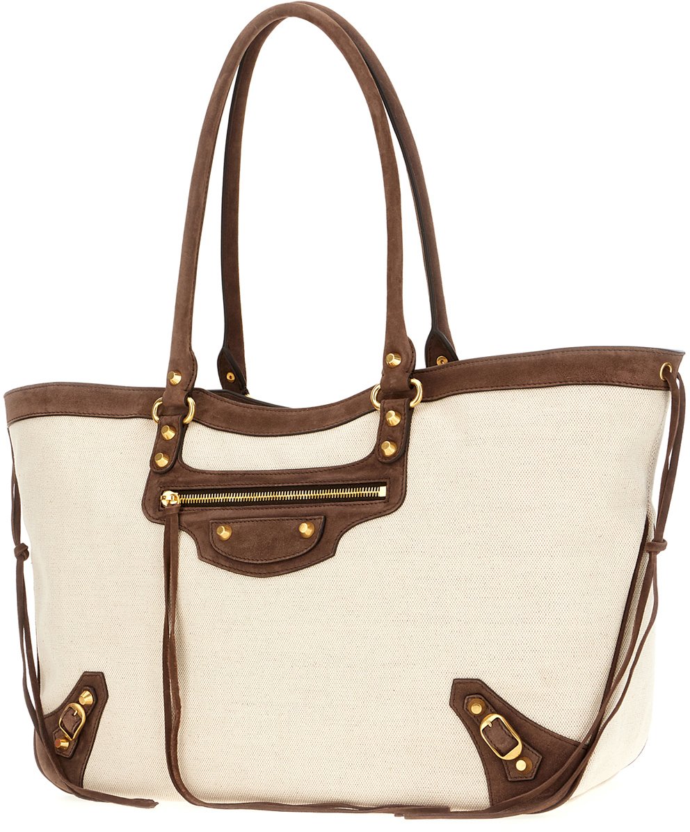 Balenciaga Sand canvas medium Le City shoulder bag Beige