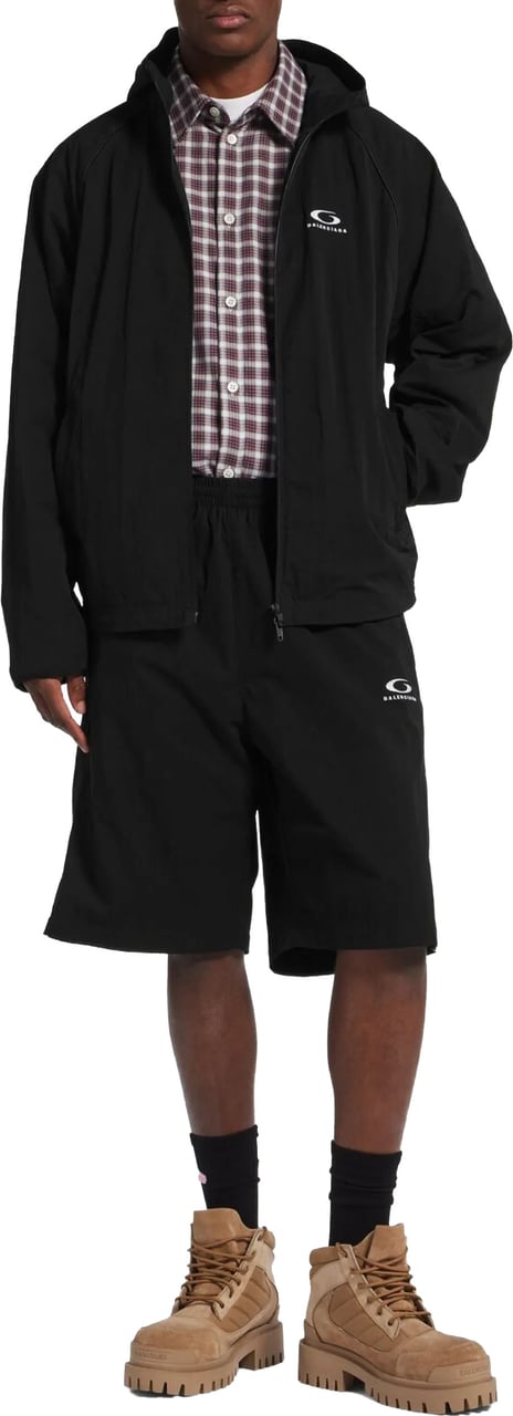 Balenciaga Black Technical Minimalist Full-Zip Jacket Zwart