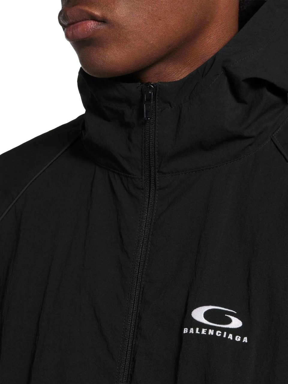 Balenciaga Black Technical Minimalist Full-Zip Jacket Zwart