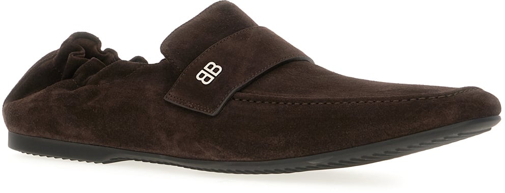 Balenciaga Dark brown suede Palermo loafers Bruin