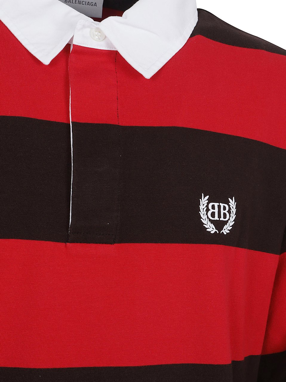 Balenciaga Hybrid Long-Sleeve Top with Striped Jersey Design Rood