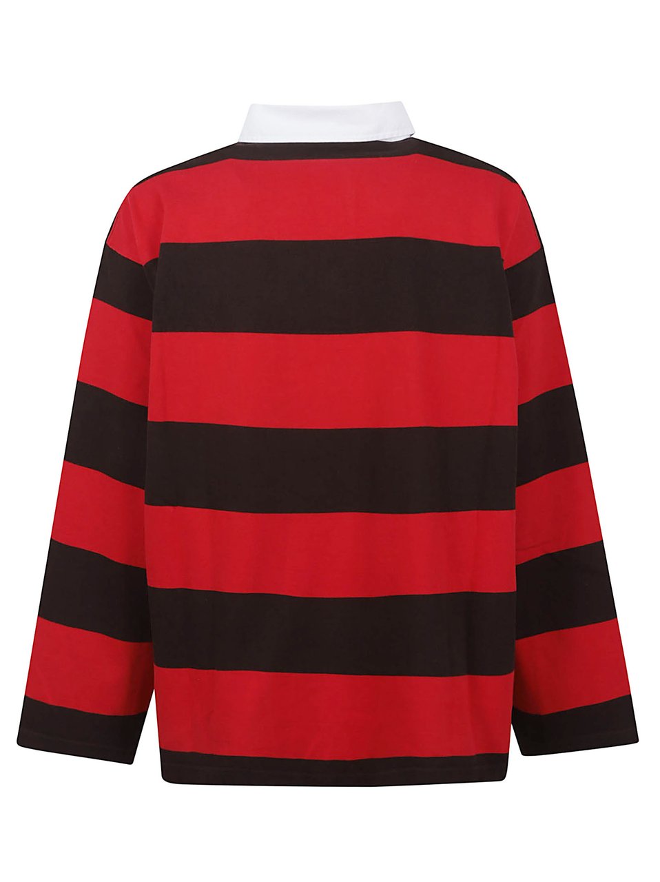 Balenciaga Hybrid Long-Sleeve Top with Striped Jersey Design Rood