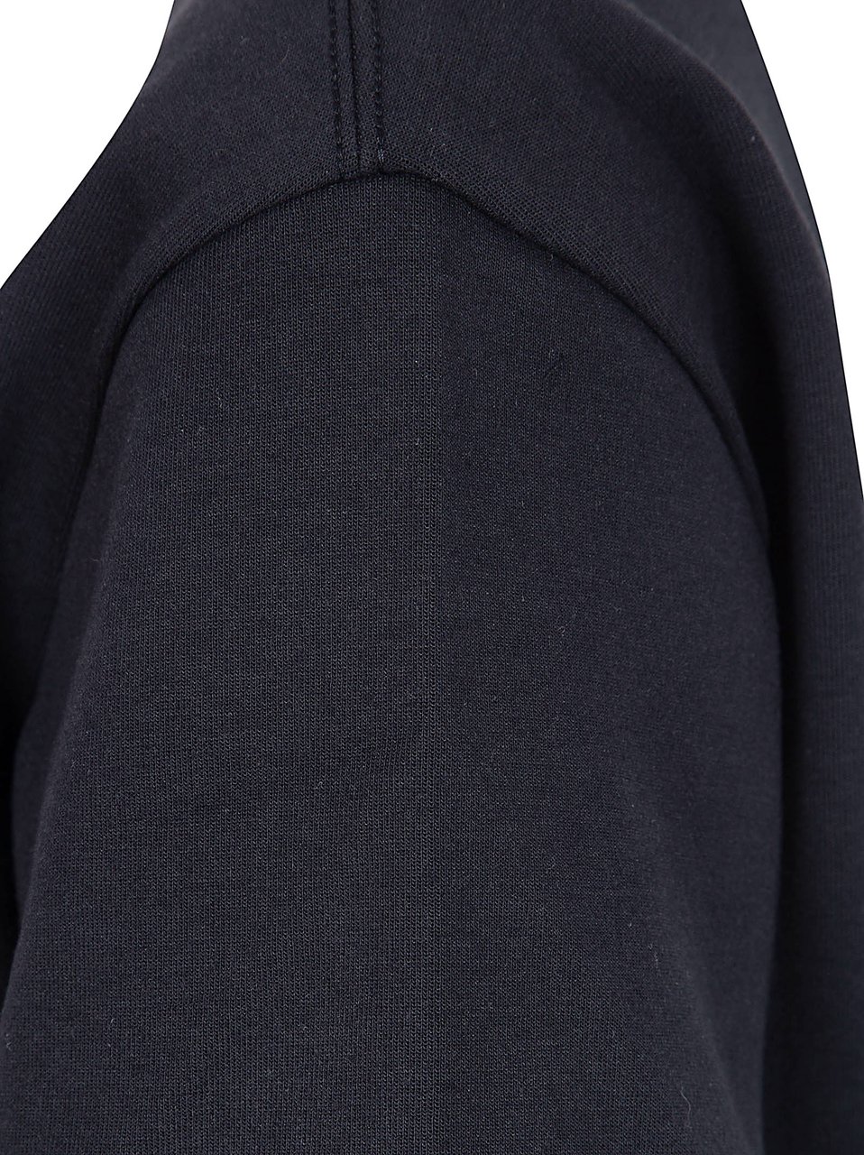 Balenciaga Cropped Black Interlock Jersey T-Shirt with Embroidered Logo Zwart