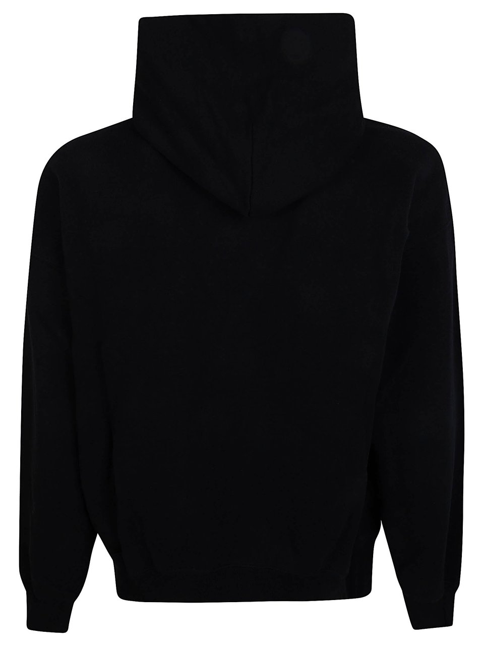 Balenciaga Front-Graphic Pile-Finish Hoodie with Kangaroo Pocket Zwart