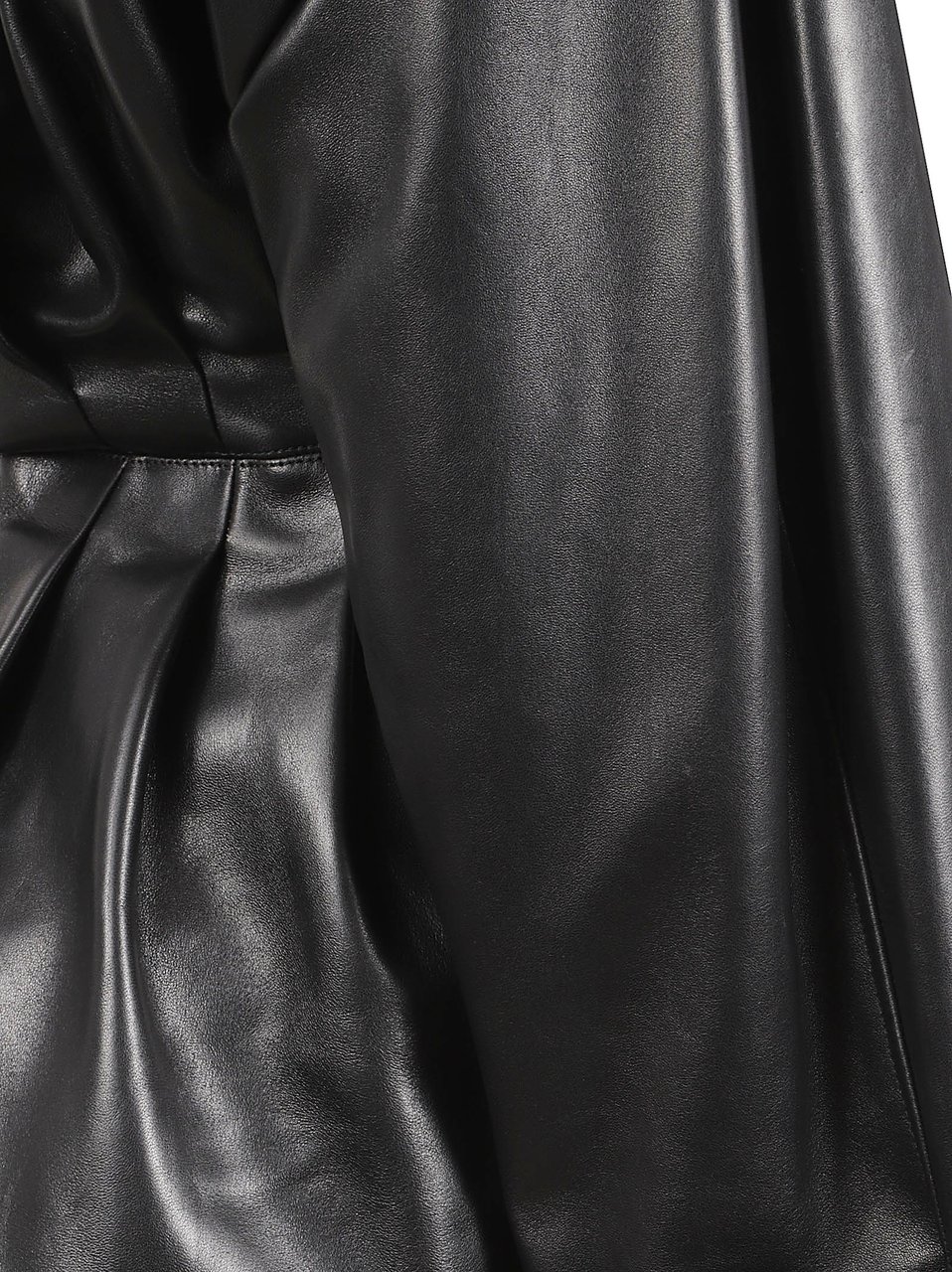Balenciaga Structured Double-Breasted Lamb Leather Coat Grijs