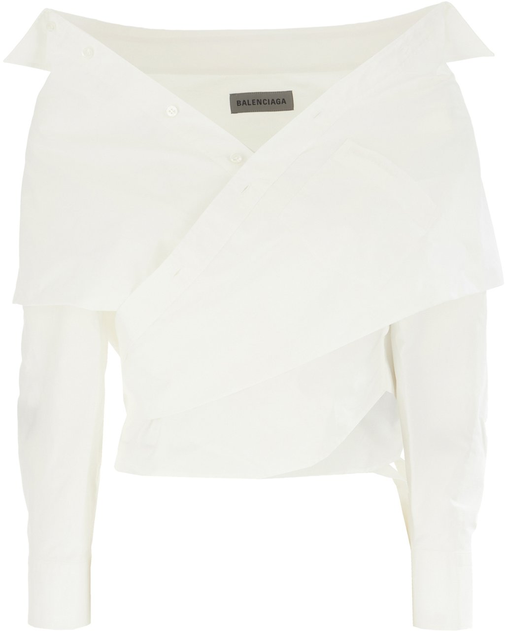 Balenciaga White poplin blouse Wit