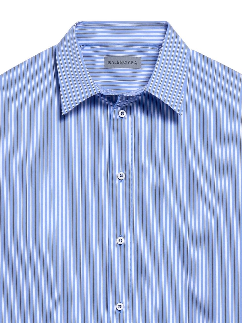Balenciaga Striped Poplin Cotton Shirt Blauw
