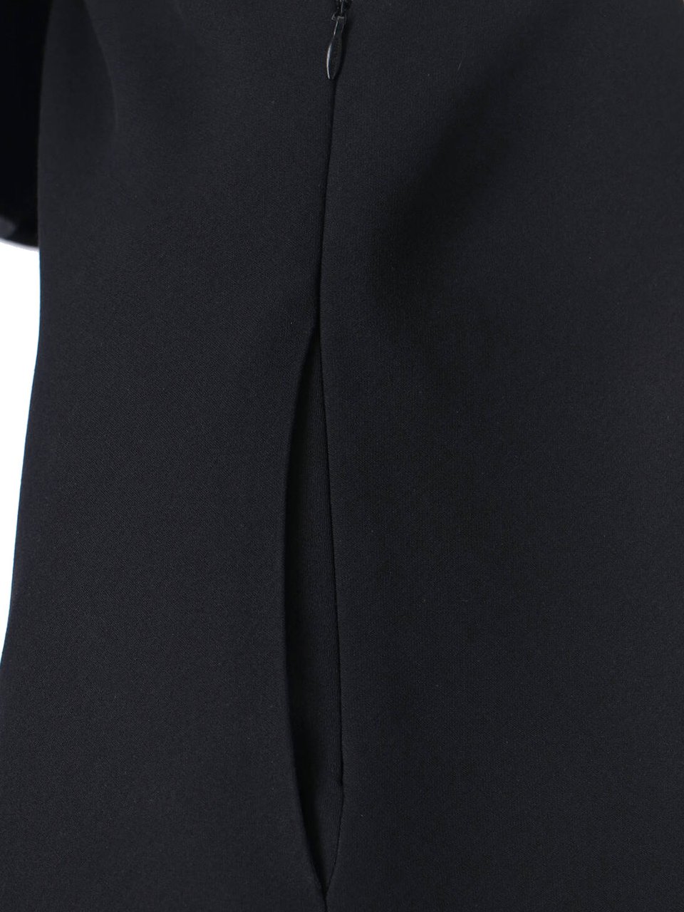 Balenciaga Black One-Shoulder Draped Wool Dress Zwart