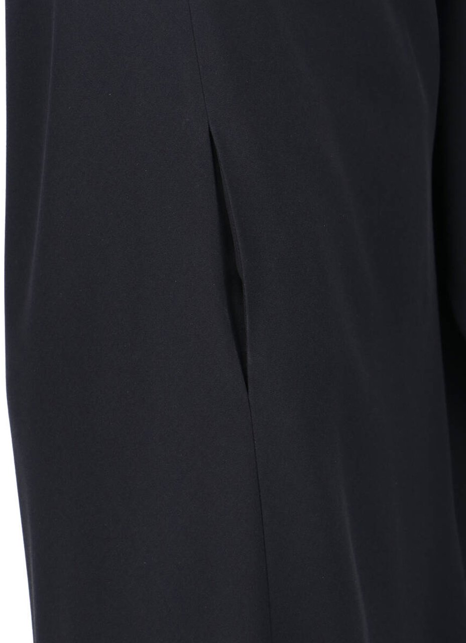 Balenciaga Black One-Shoulder Draped Wool Dress Zwart