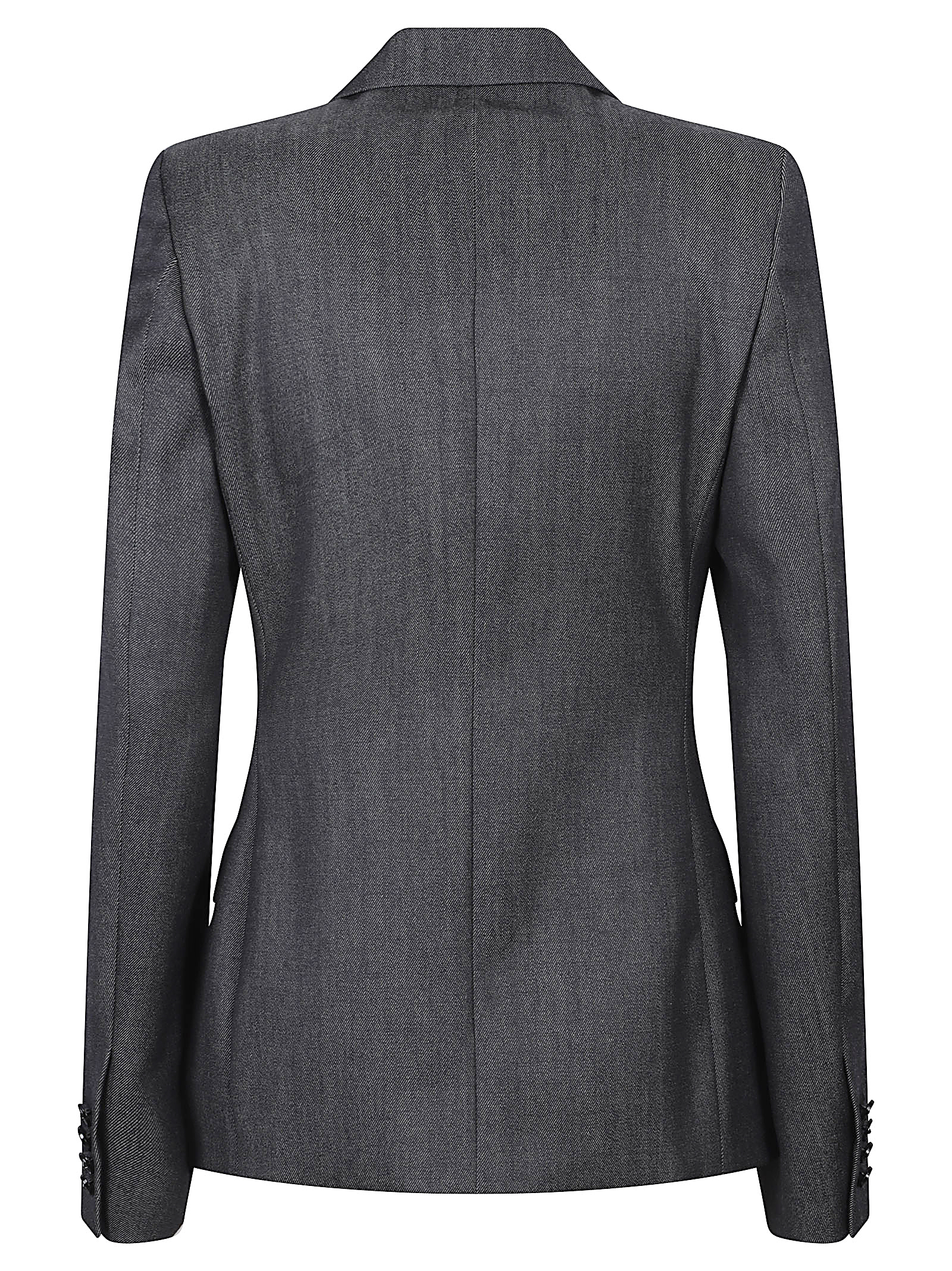 Balenciaga Black Denim Peak Lapel Blazer Grijs
