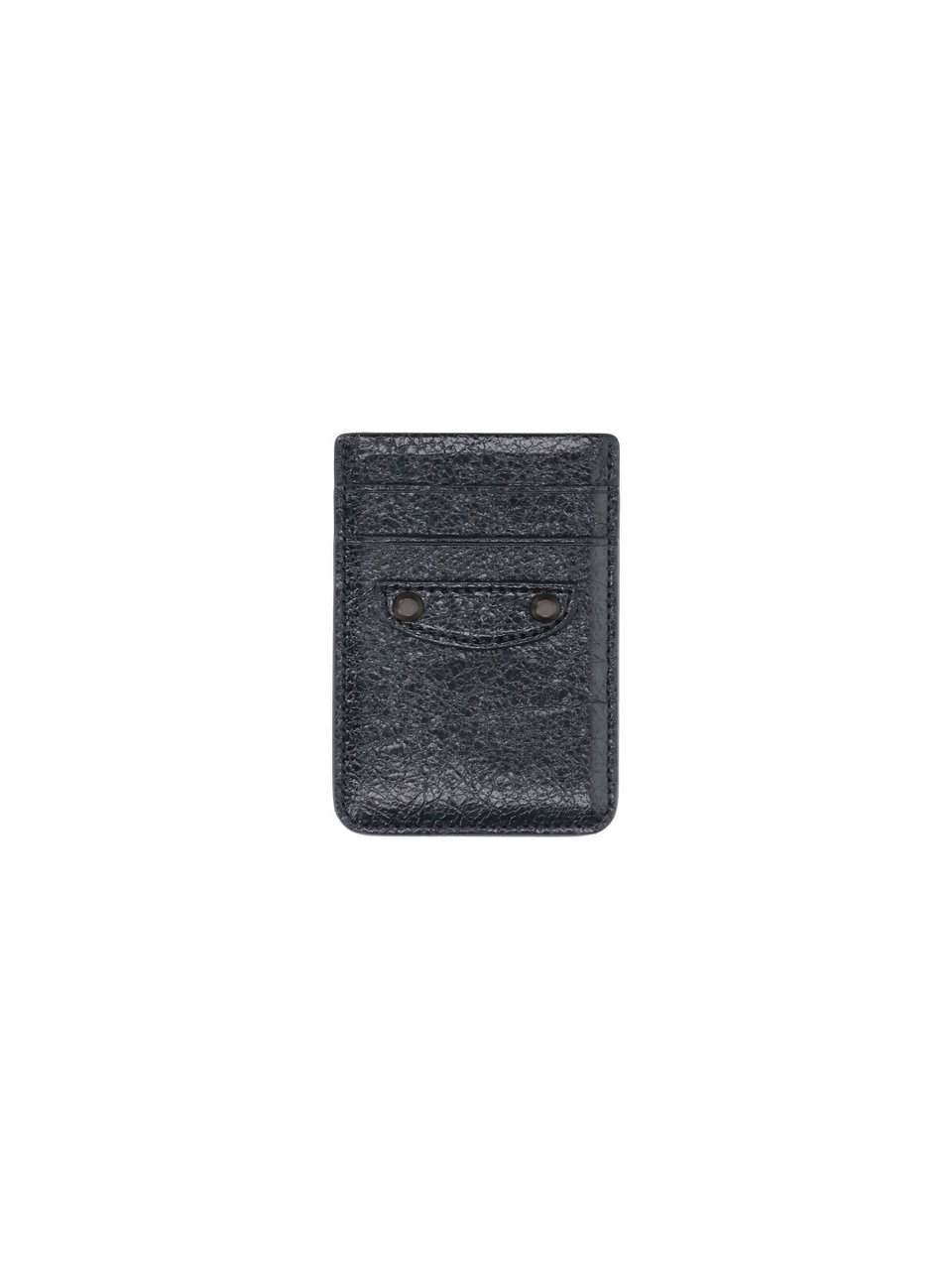 Balenciaga Compact Square Wallet with Textured Surface Zwart
