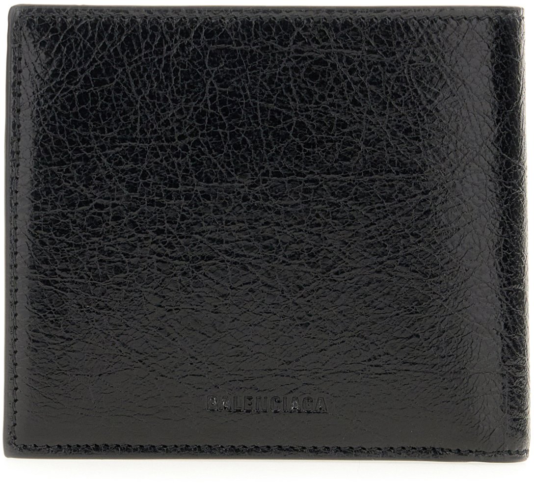 Balenciaga Black leather wallet Zwart