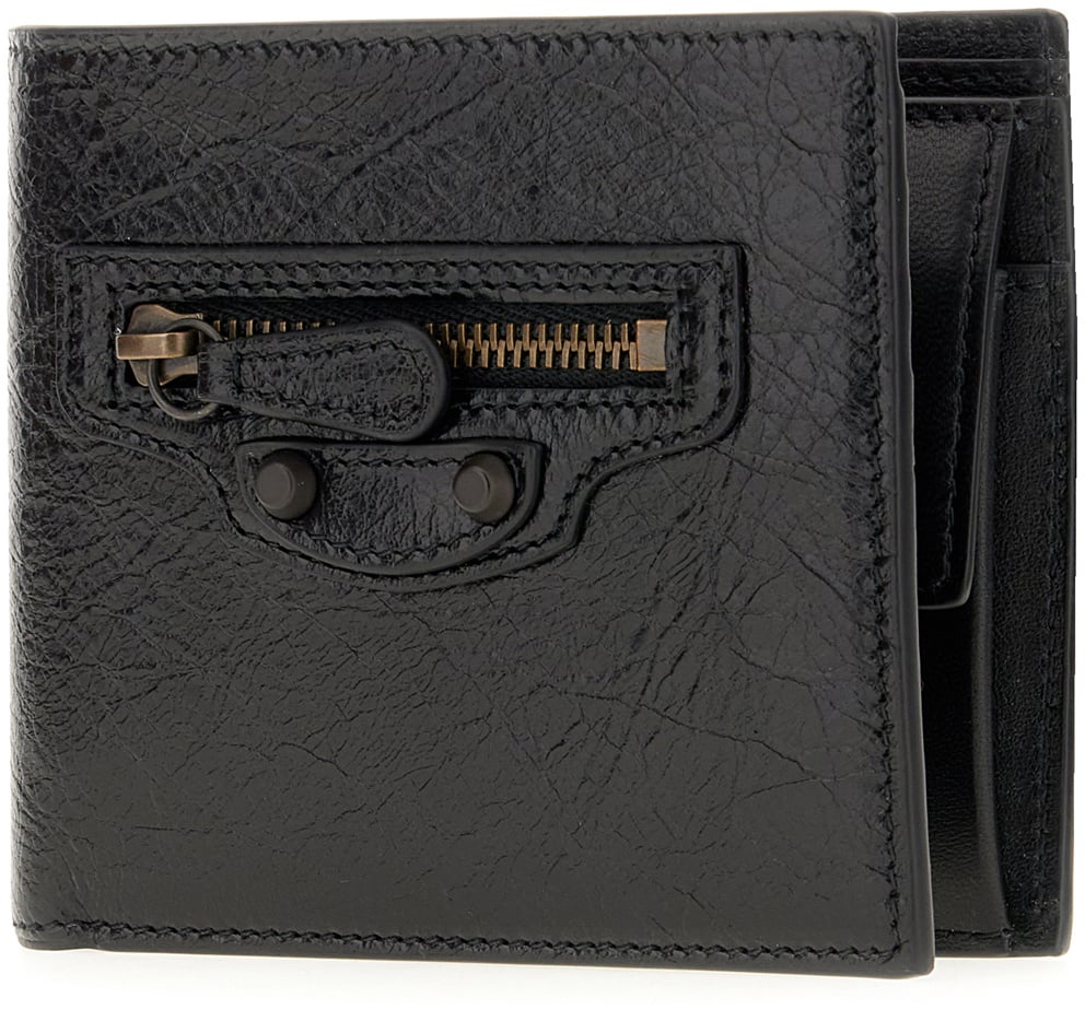 Balenciaga Black leather wallet Zwart