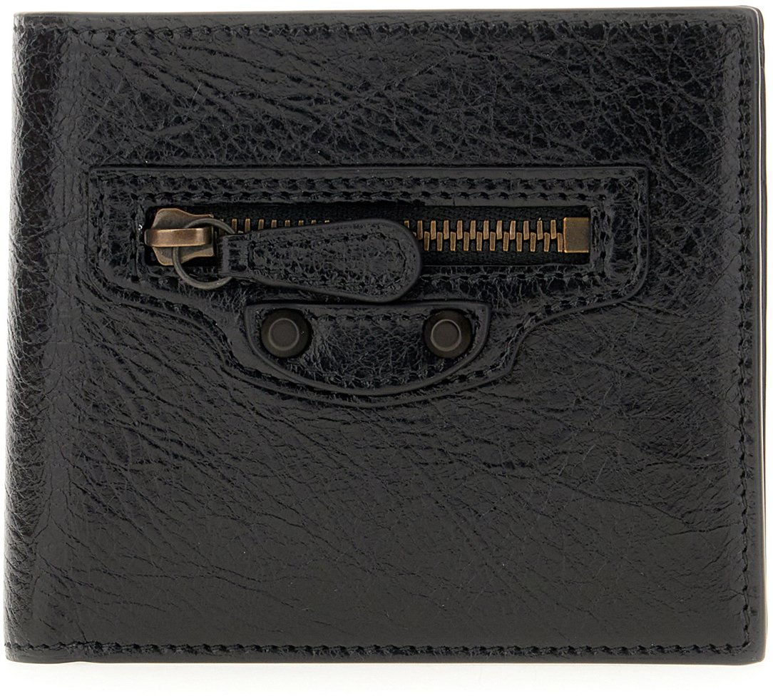 Balenciaga Black leather wallet Zwart