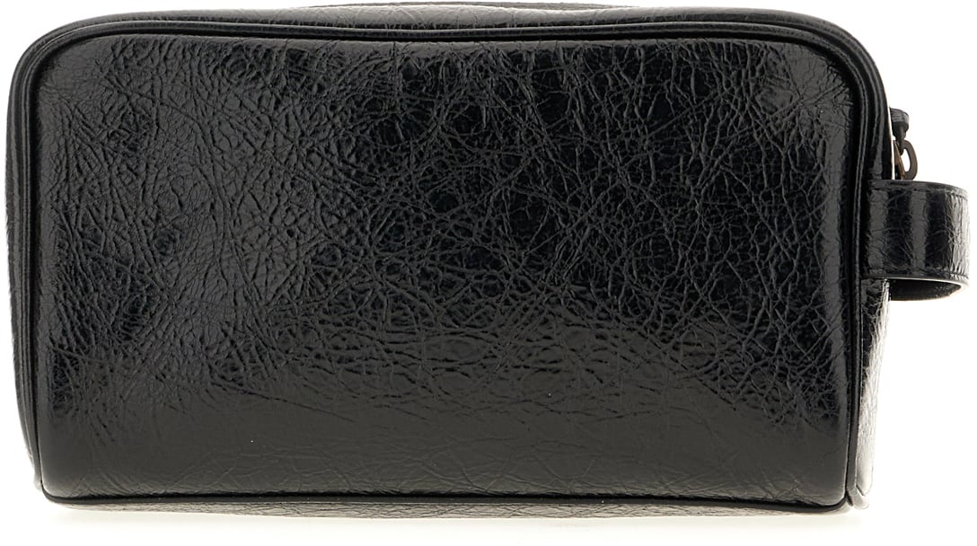 Balenciaga Balck leather Le City beauty case Zwart