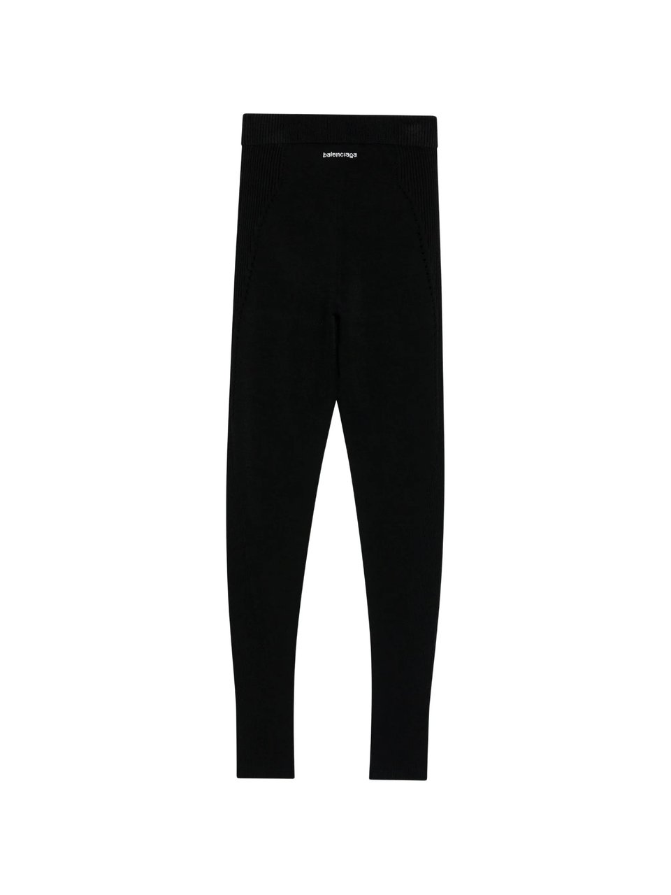 Balenciaga Fitted High-Waist Black Leggings with Subtle Logo Detail Zwart