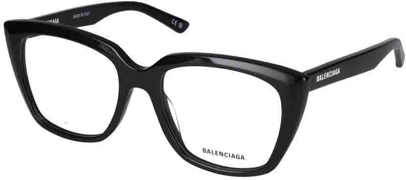 Balenciaga Eyeglasses BB0062O 001 black black transparent 53/18/140 Zwart