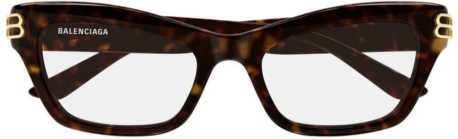 Balenciaga Bb0435o Rectangular Tortoiseshell Eyeglasses Zwart
