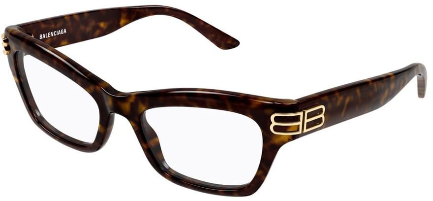 Balenciaga Bb0435o Rectangular Tortoiseshell Eyeglasses Zwart